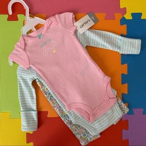 Carter’s 3pc baby girls floral pants set